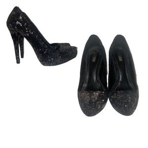 Report Signature Sequin Heels Black/Silver Size 9